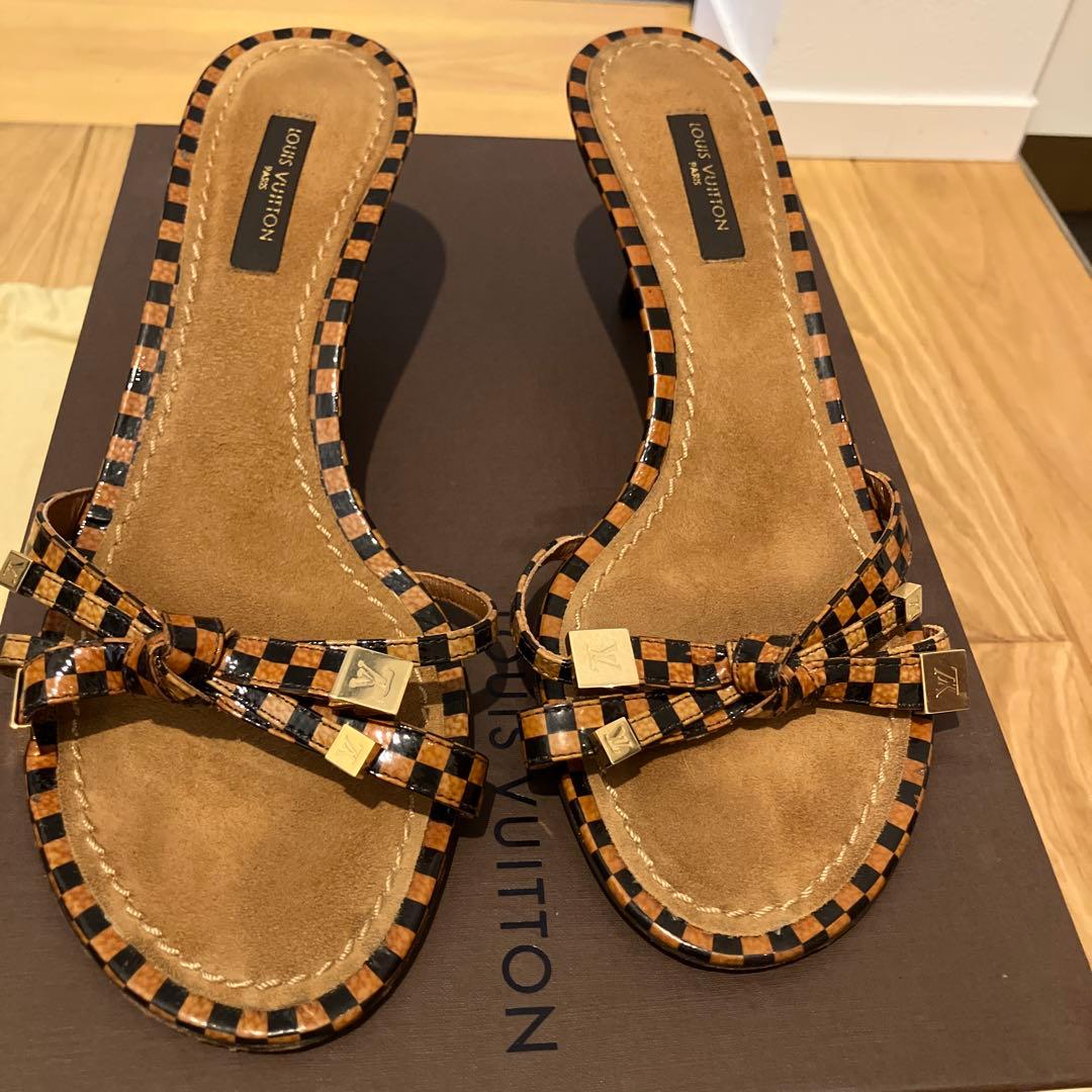 ベヤ♡ルイヴィトン ダミエ ヒール サンダル ミュール 35 1/2