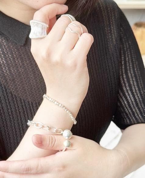 シルバーバングル カレンシルバー ハンドメイド タイシルバー 純銀 #24