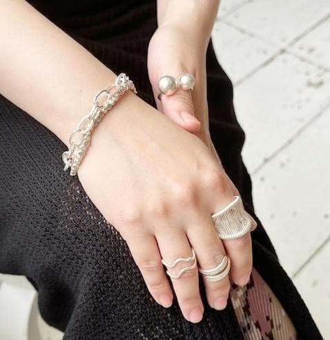 シルバーバングル カレンシルバー ハンドメイド タイシルバー 純銀 #24