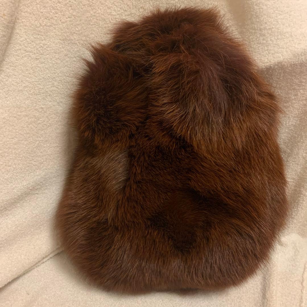 モードエジャコモ　フォックス　ファー　バッグ　新品未使用タグ付　赤茶色　激レア