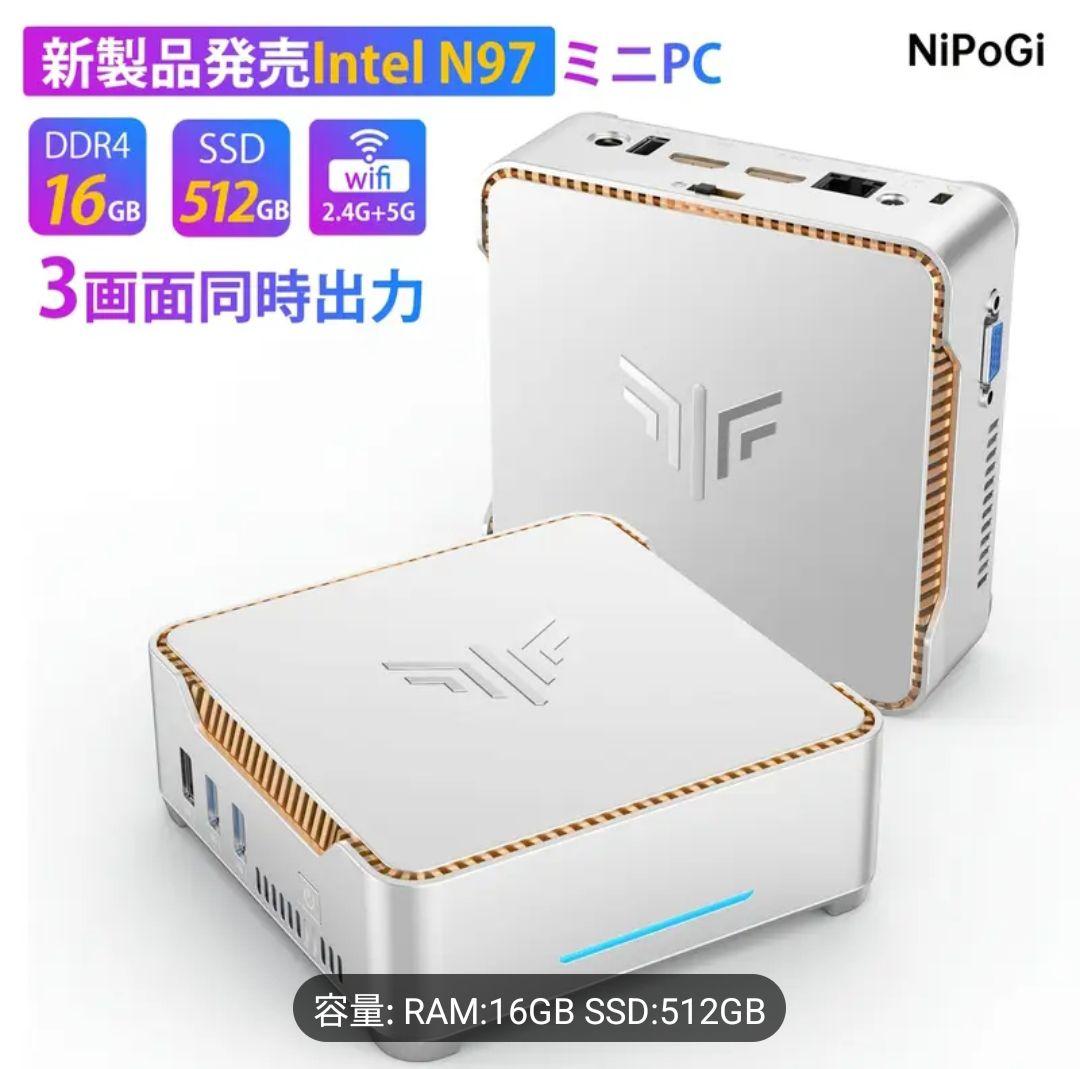 新品 NiPoGi ミニPC Windows11 N97 16G 512GB