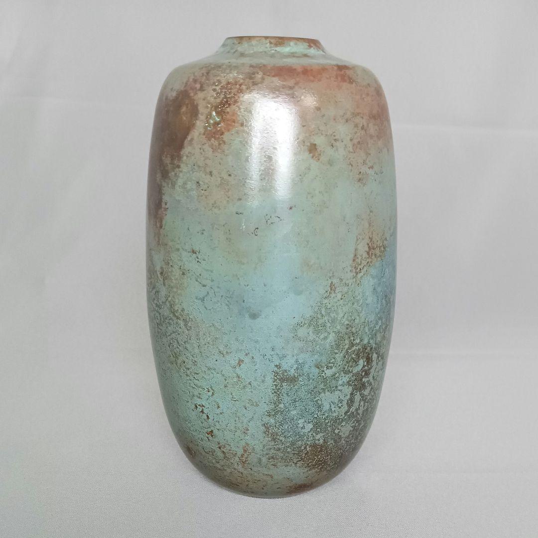 人間国宝 重要無形文化財 高橋敬典 青銅 斑紫銅 銅 花瓶