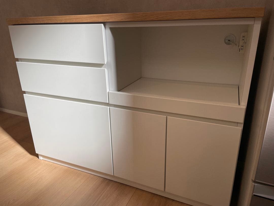 国産キッチンカウンター幅119/美品・使用1年/完成品/北欧インテリア/送料込