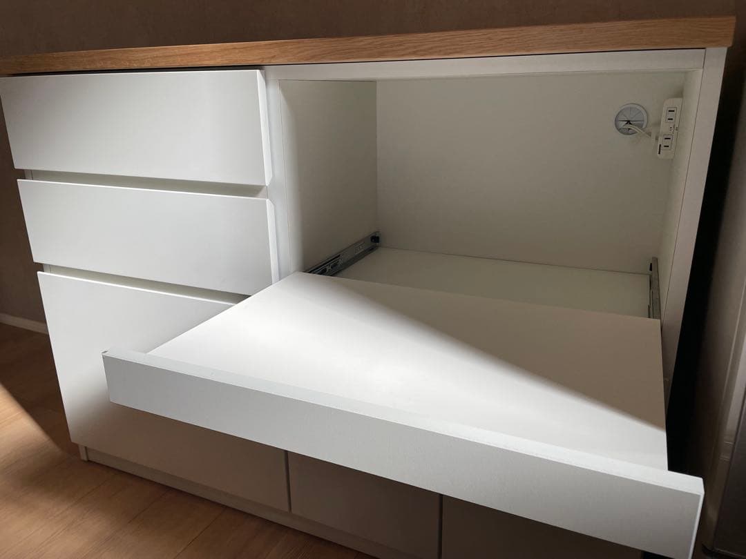 国産キッチンカウンター幅119/美品・使用1年/完成品/北欧インテリア/送料込