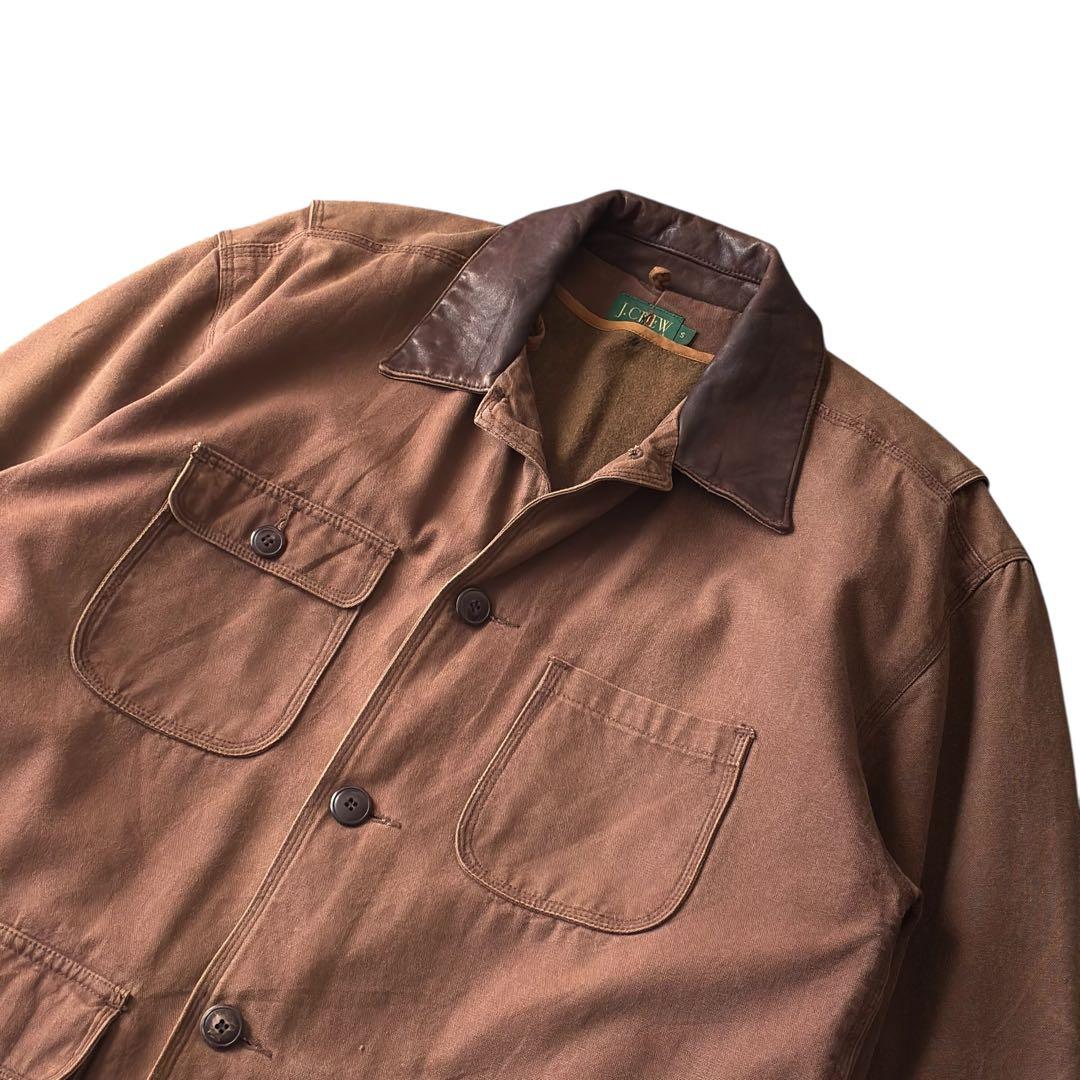 ［襟レザー］90s J.CREW“カバーオール“ライナー付き ジャケット