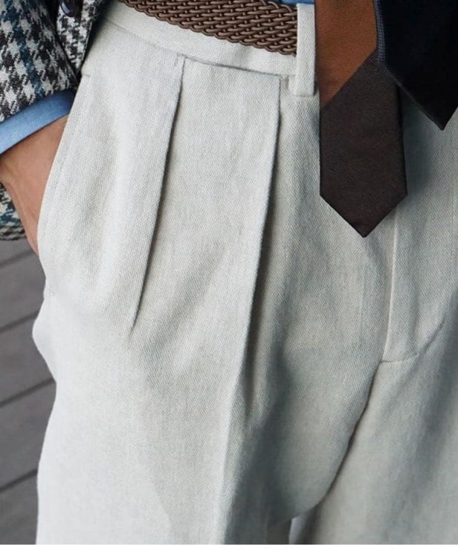 BERNARD ZINS×BEAMS F 別注 コットンリネン　2プリーツ 40