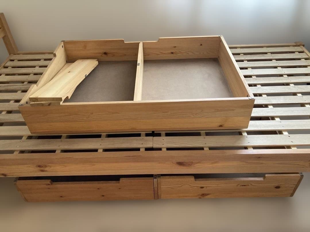 ★引取限定★ 無印良品 シングルベッドフレーム パイン材　収納ボックス×3