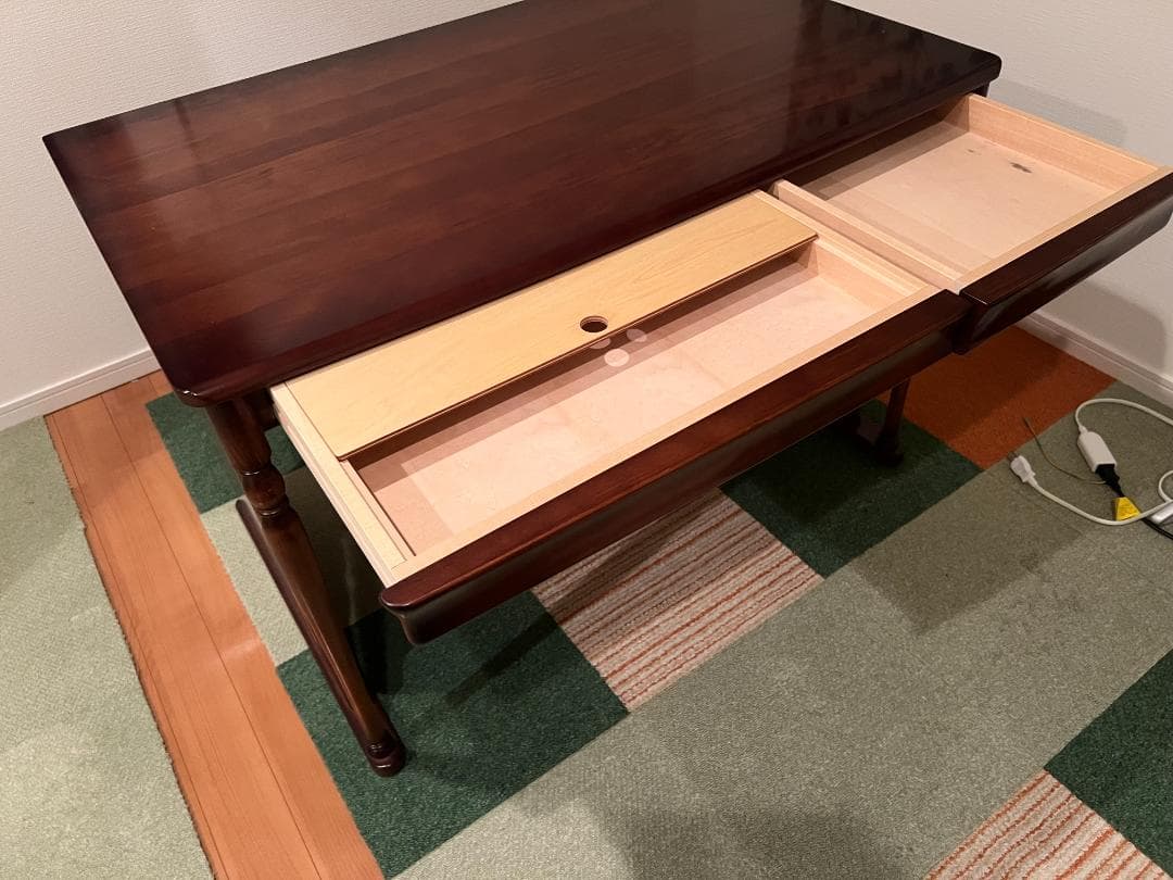 【木製デスク】シンプル書斎机 ノーブランド 約20年前購入 目立つ傷なし