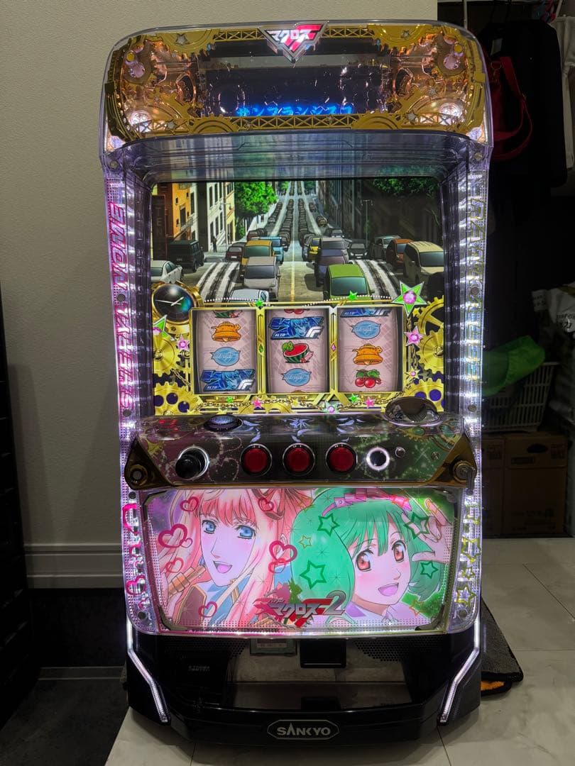 マクロスフロンティア2 不要機付き 実機 パチスロ 家庭用電源 三共