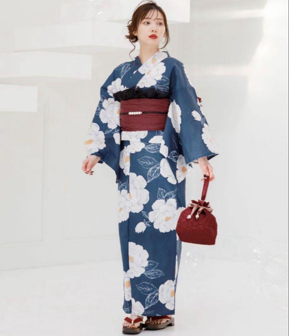 Dita 涼風の藍紺牡丹 浴衣全9点セット