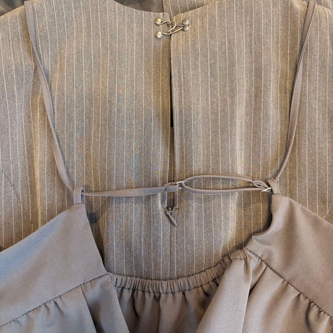 ANDRESD ドレス ピンストライプテーラードビスチェドレス グレー M