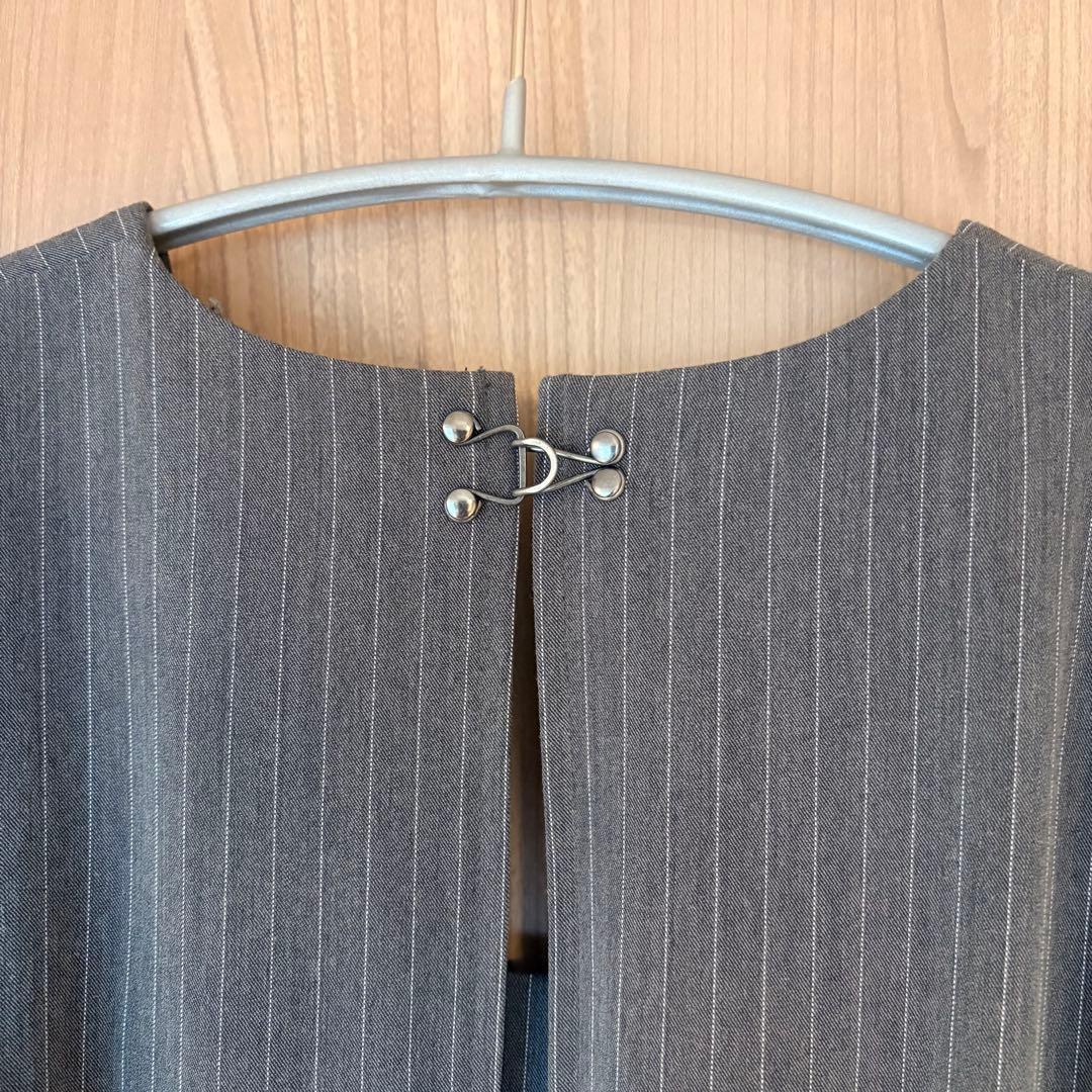 ANDRESD ドレス ピンストライプテーラードビスチェドレス グレー M