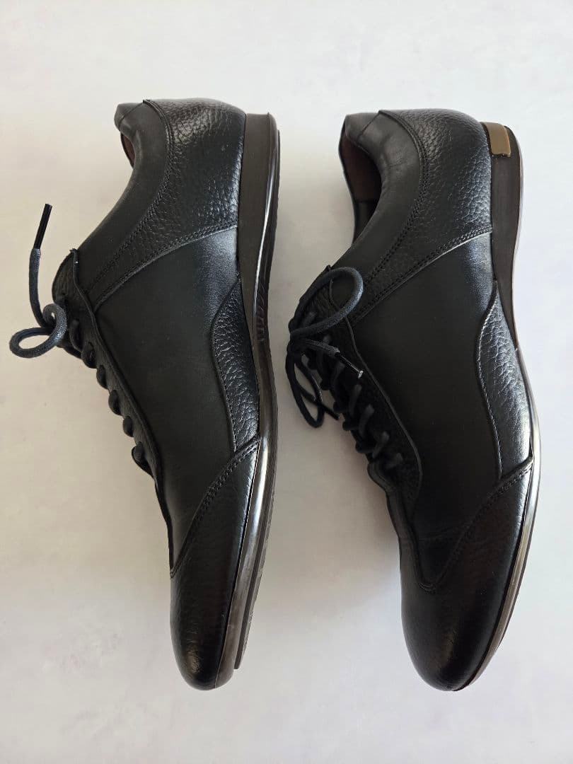 【美品】大塚製靴　レザースニーカー　ジェントル　24.5cm　ブラック