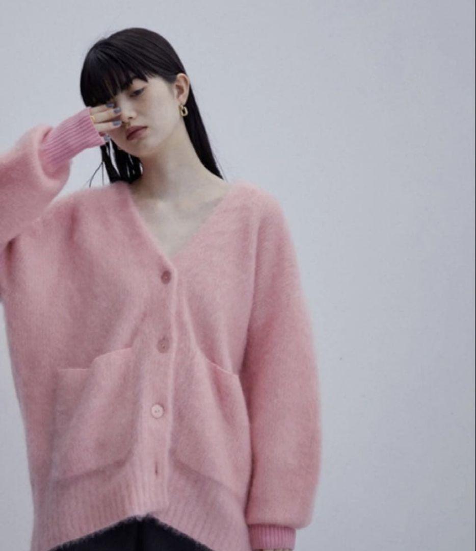 アダムエロペ　モヘアカーディガン　ピンク