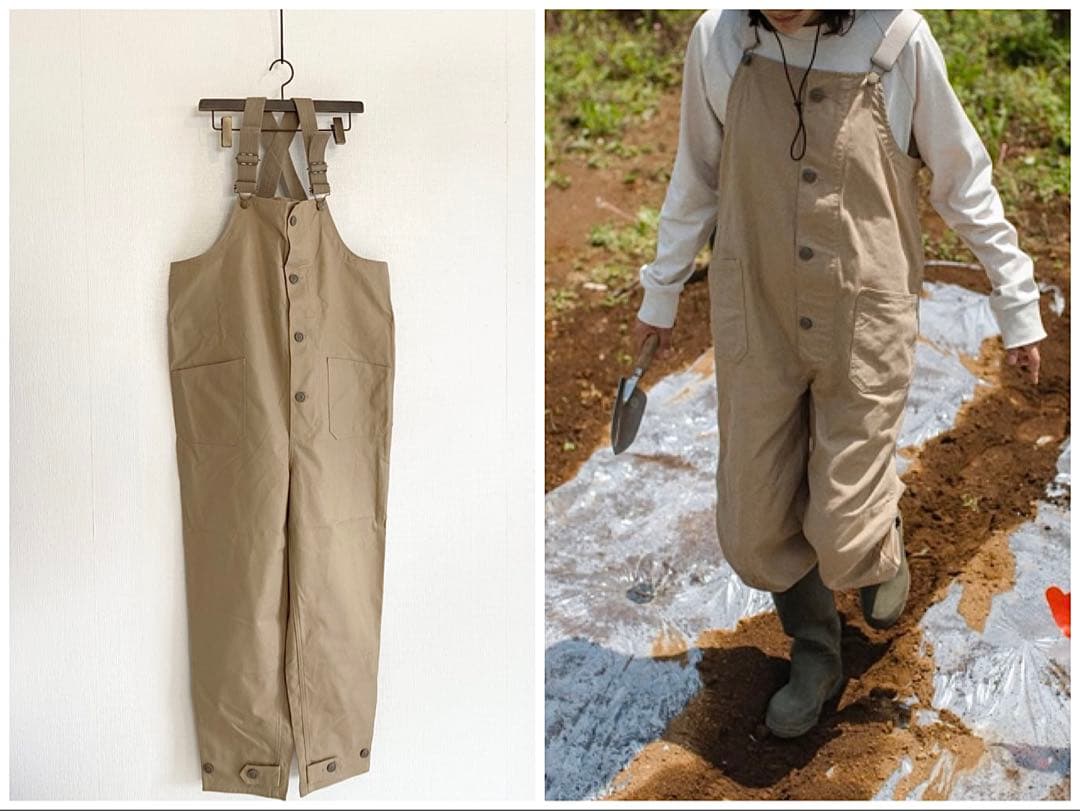 未使用タグ付 KEIMEN カイメン つなぎ オーバーオール M ベージュ