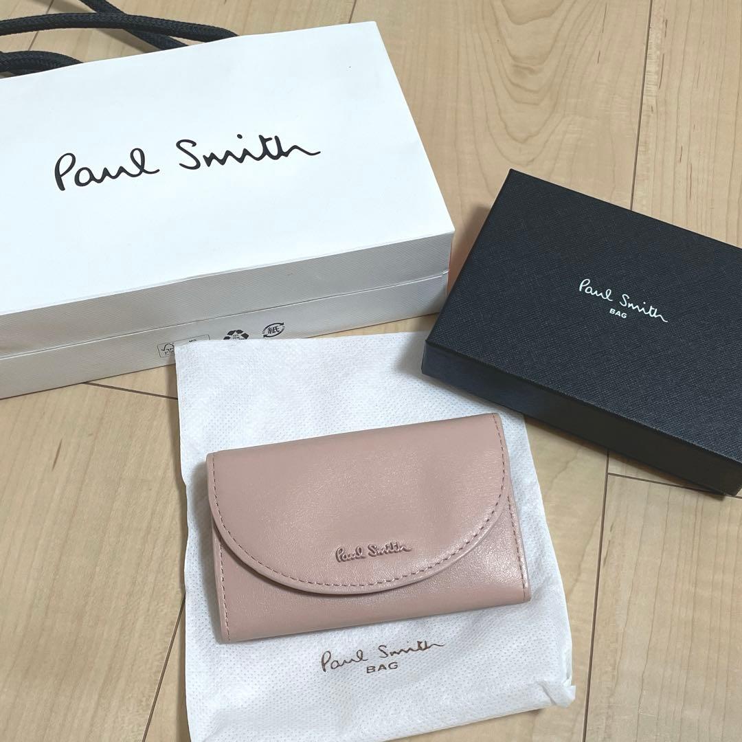 【新品未使用・箱付】ポールスミス Paul Smith 名刺入れ 牛革 ピンク