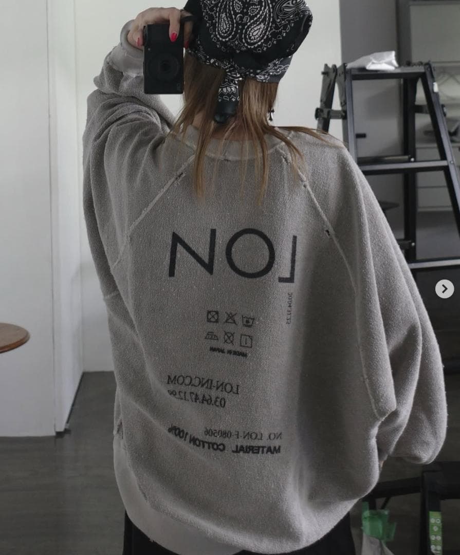 特別仕様ライトグレー【LON】TWO SIDE SWEATSHIRT #04新品