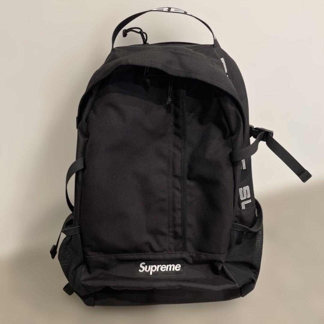 バッグ Supreme 18ss Tape Logo Back Pack Black