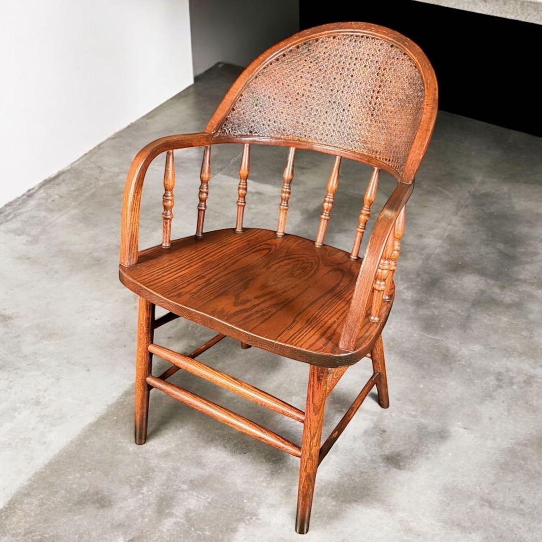 HR740 三越取扱　Shin Lee シンリー　オーク材 ダイニングチェア　籐