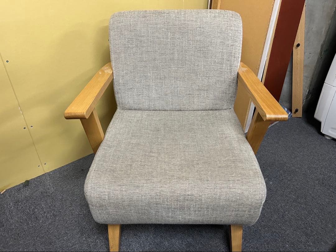 東谷 AZUMAYA モティ 北欧ソファ 1人掛け グレー　ファブリックチェア