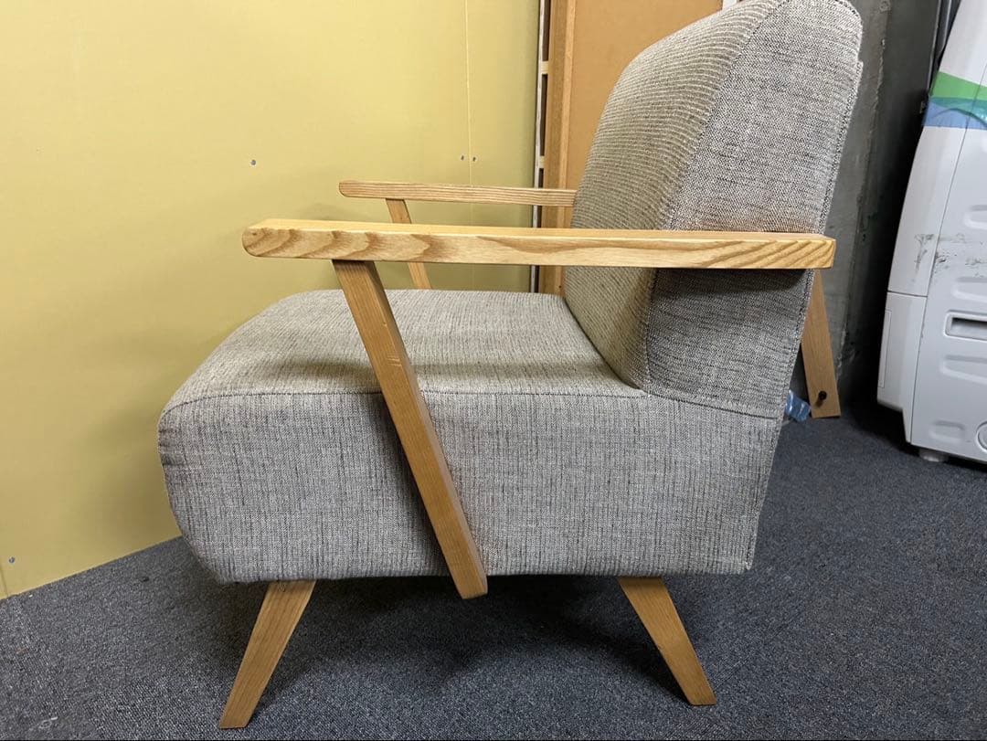 東谷 AZUMAYA モティ 北欧ソファ 1人掛け グレー　ファブリックチェア