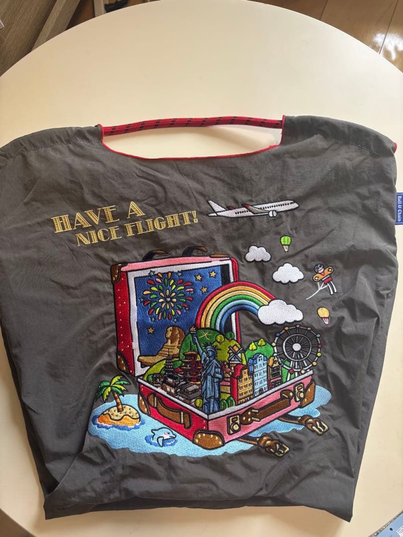 【JAL限定】Ball＆Chain 刺繍エコバッグ トラベル