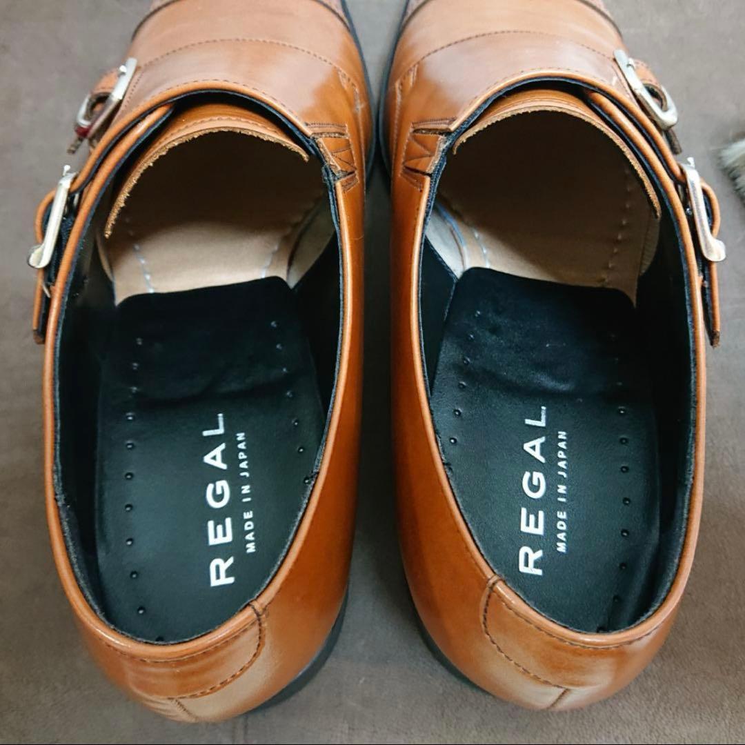 リーガル REGAL 32MR ダブルモンク、ブラウン 日本製