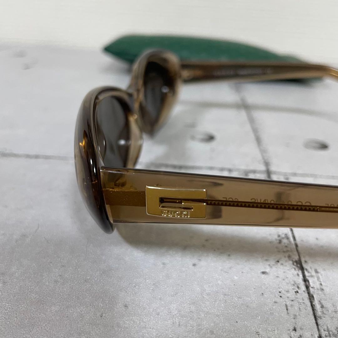 グッチ　Gロゴ　ヴィンテージ　サングラス　オーバル フルリム　クリアブラウン