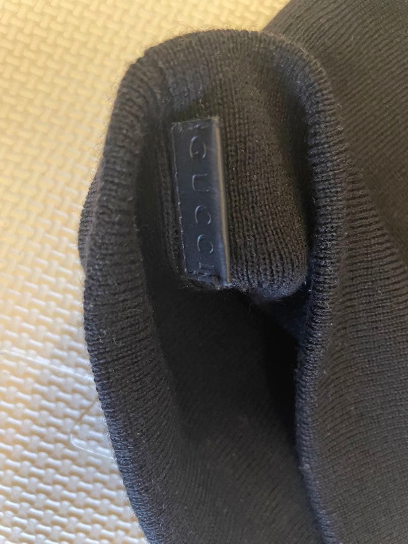 GUCCI グッチ ビーニー帽 ブラック XL カシミヤ混 イタリア製