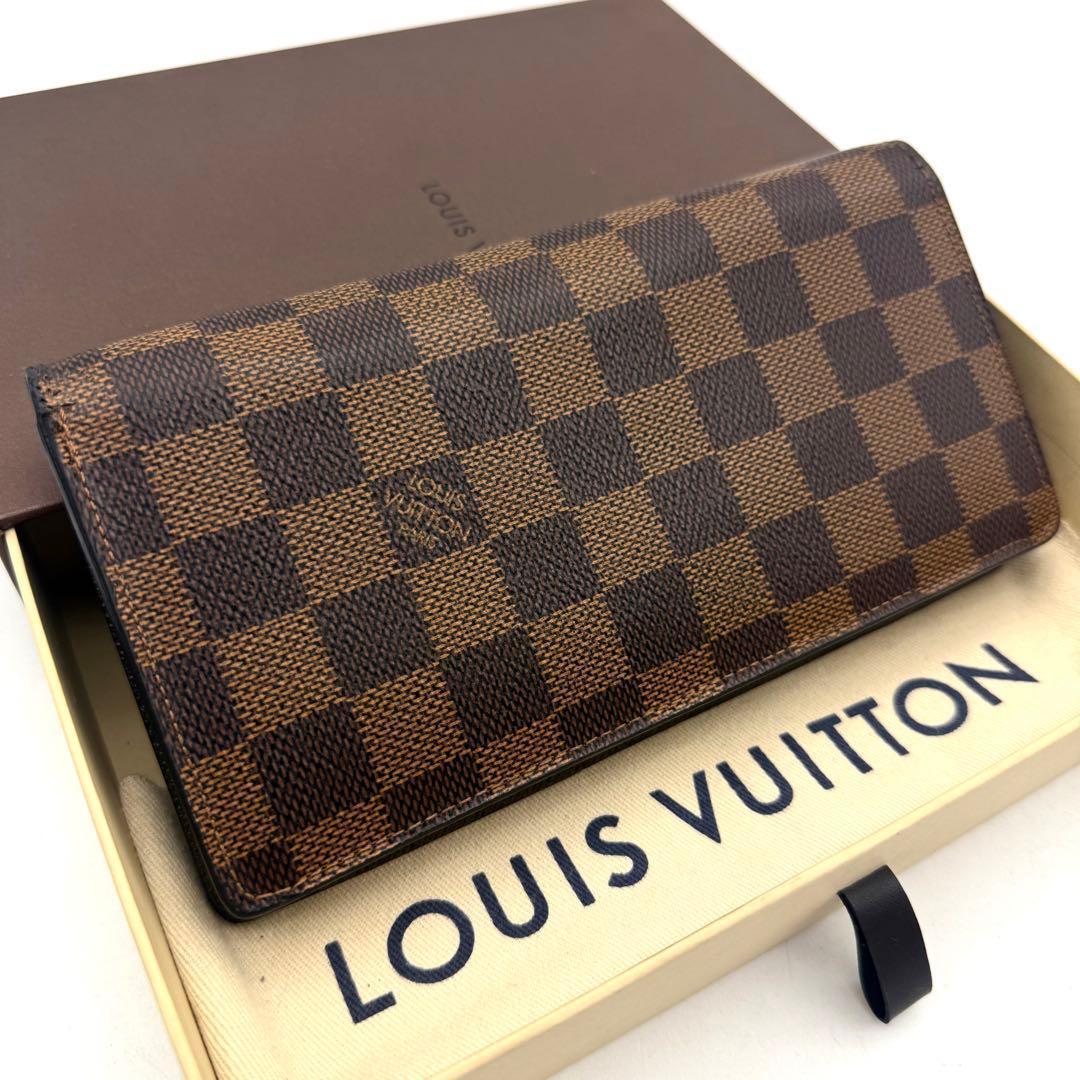【極上美品】ルイヴィトン ポルトフォイユ ブラザ 折り財布 ダミエ エベヌ