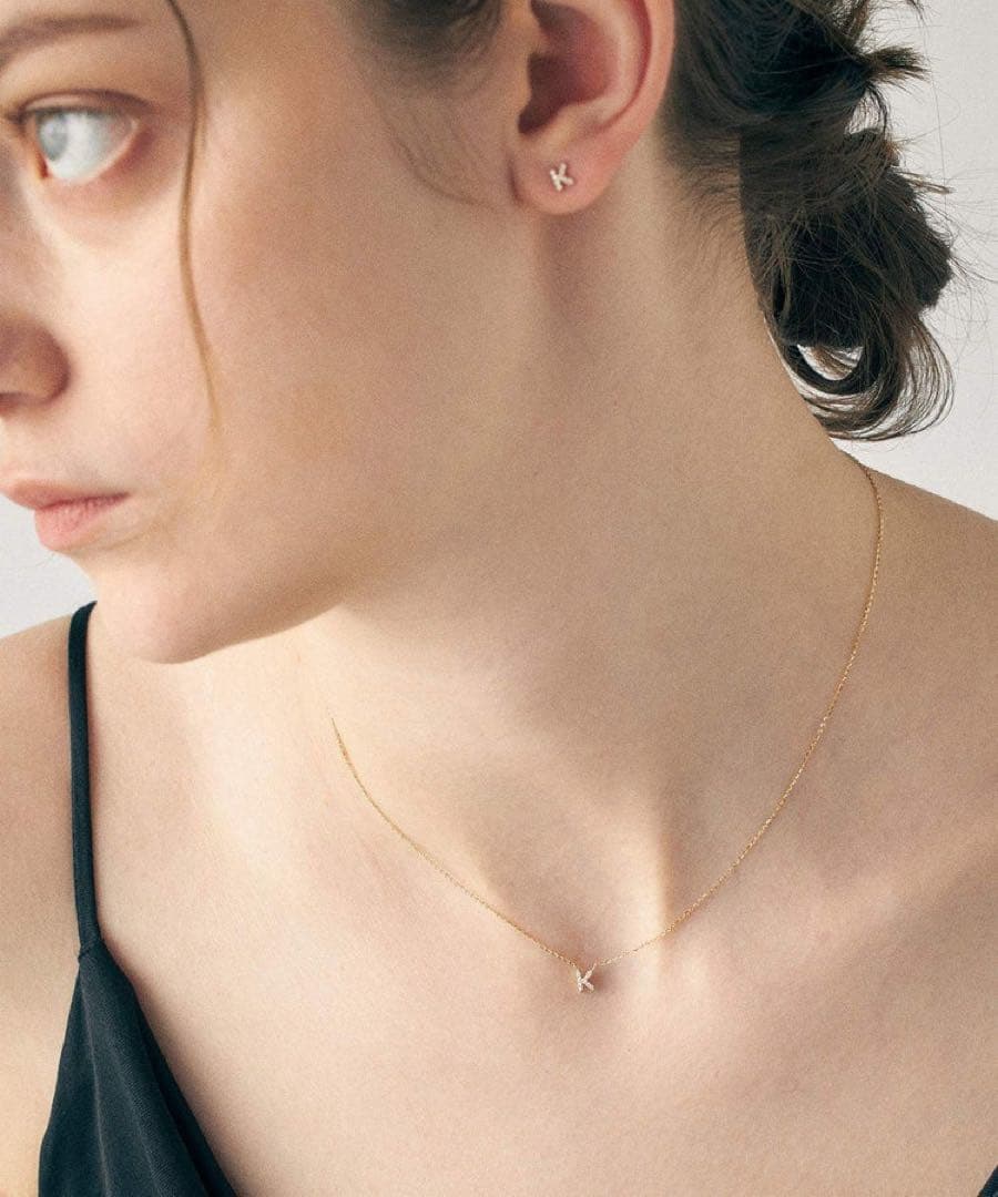 【ケース付き】ete レタード K18YG ダイヤモンド ネックレス