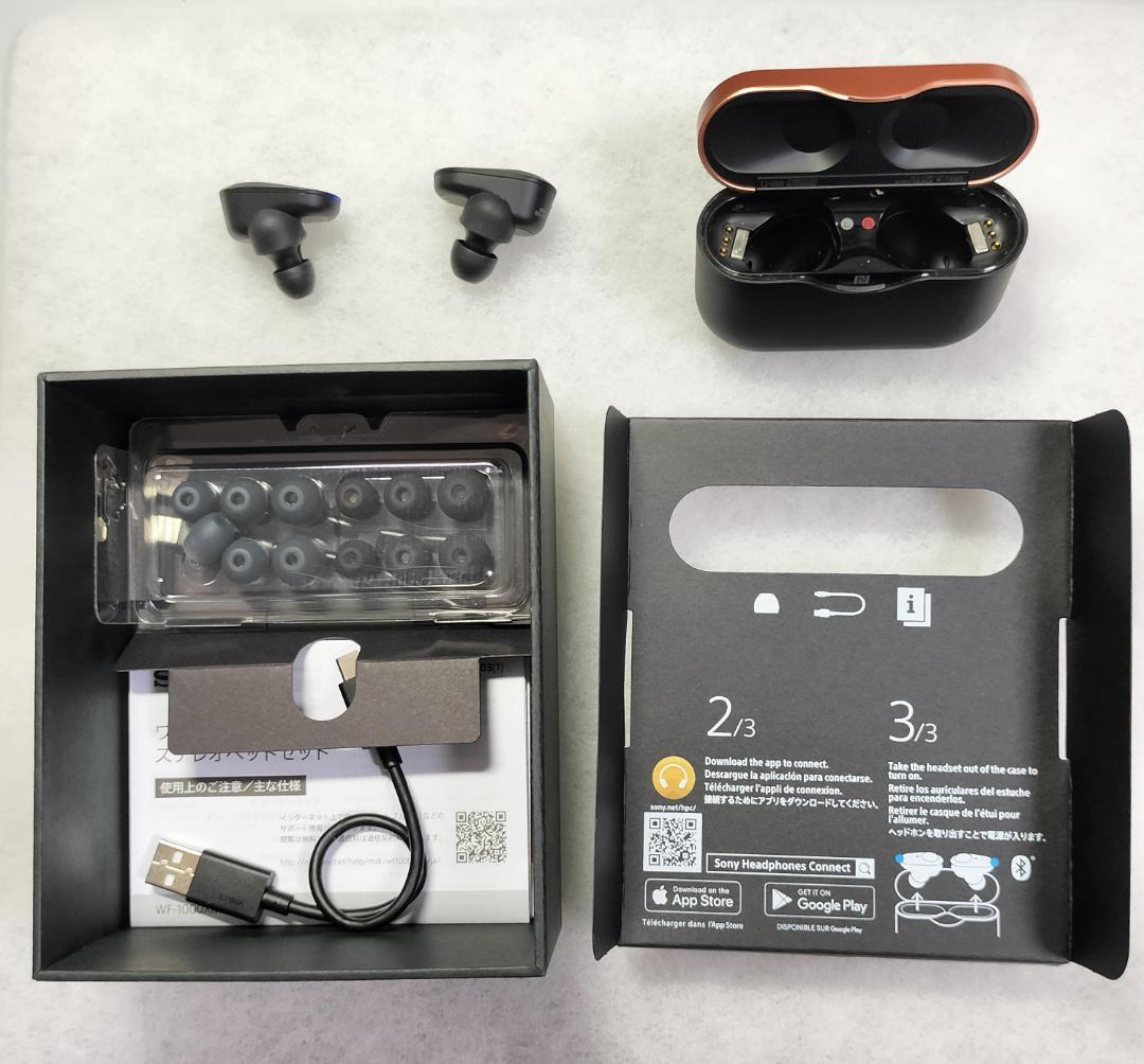 SONY WF-1000XM3 ブラック/ゴールド　全電池交換品　 とにかく綺麗