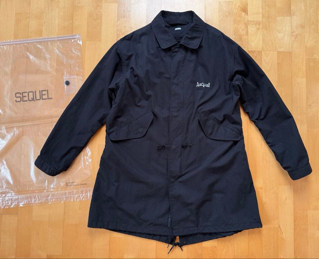 SEQUEL FISHTAIL TRENCH COAT BLACK M 黒