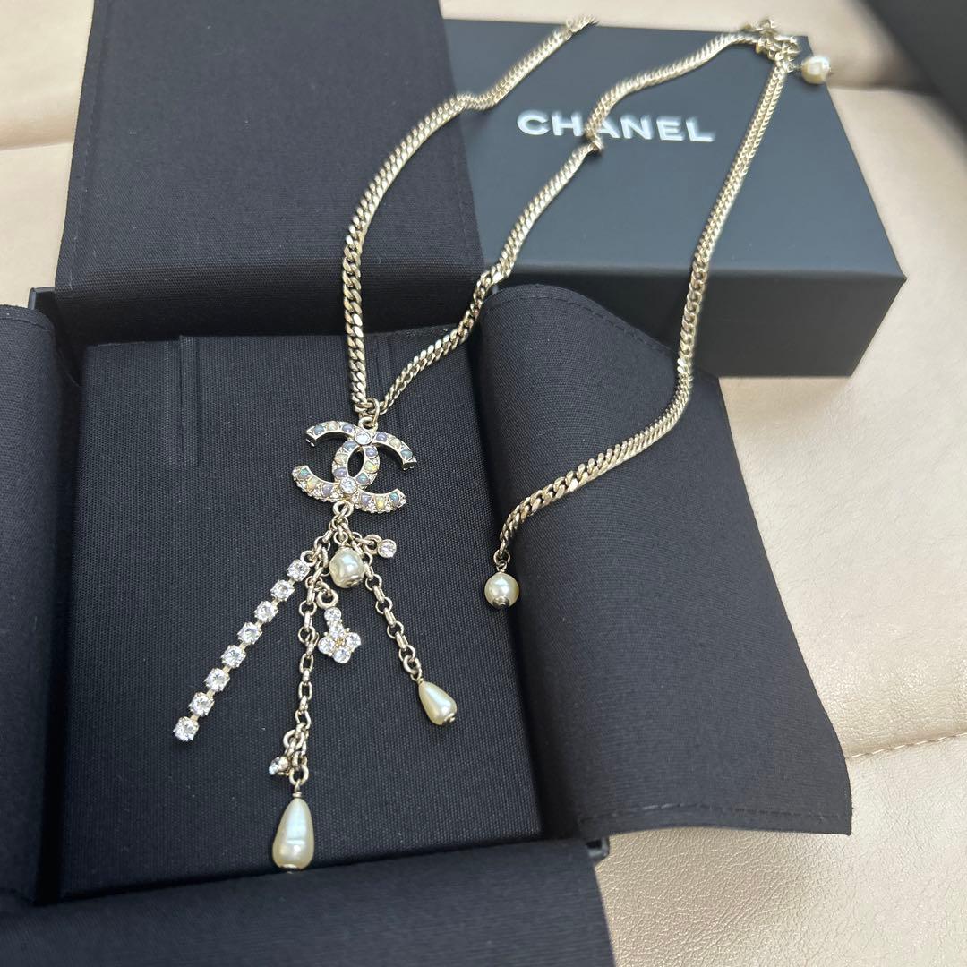 シャネル 19A ストーン CCマーク　ネックレス