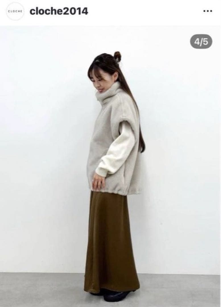 【新品】CLOCHEフェイクファーベスト