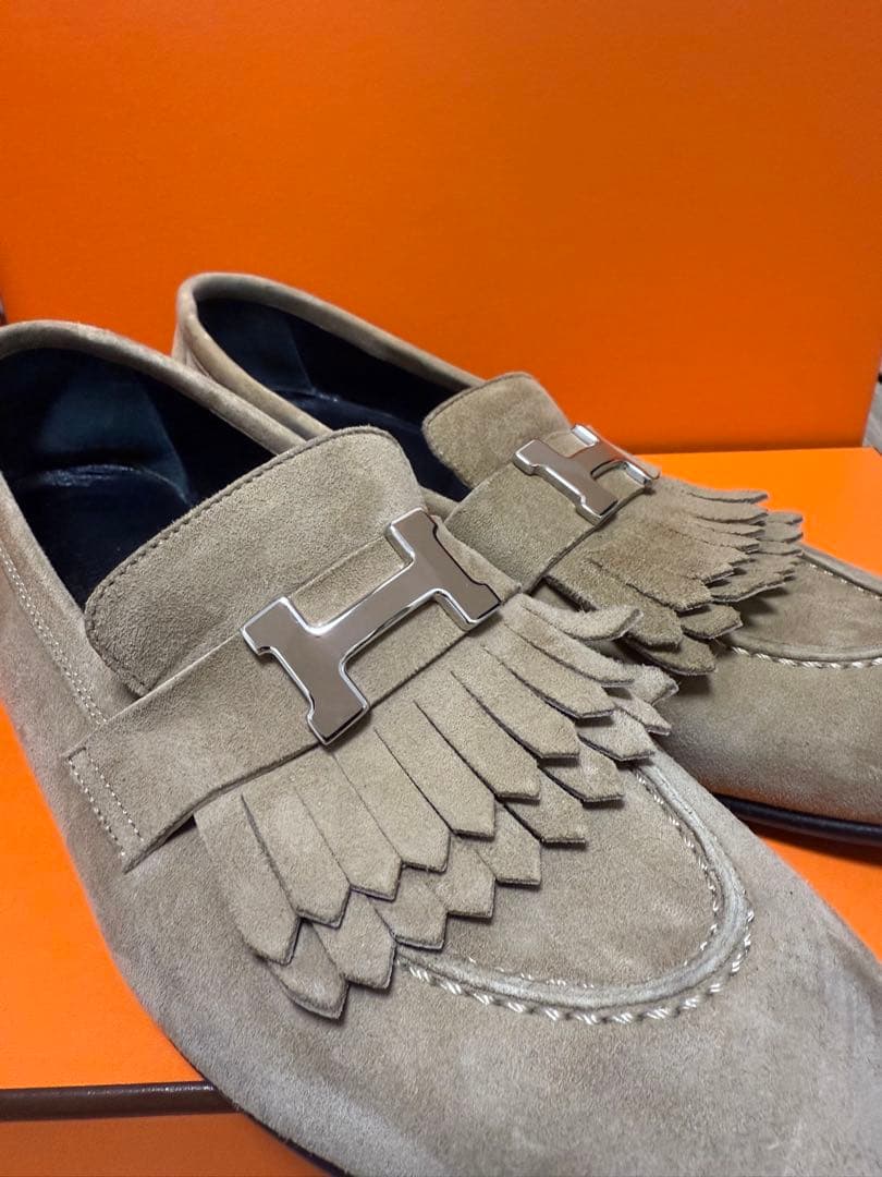 HERMES エルメス モカシン ロワイヤル フリンジ ベージュ　36 1/2