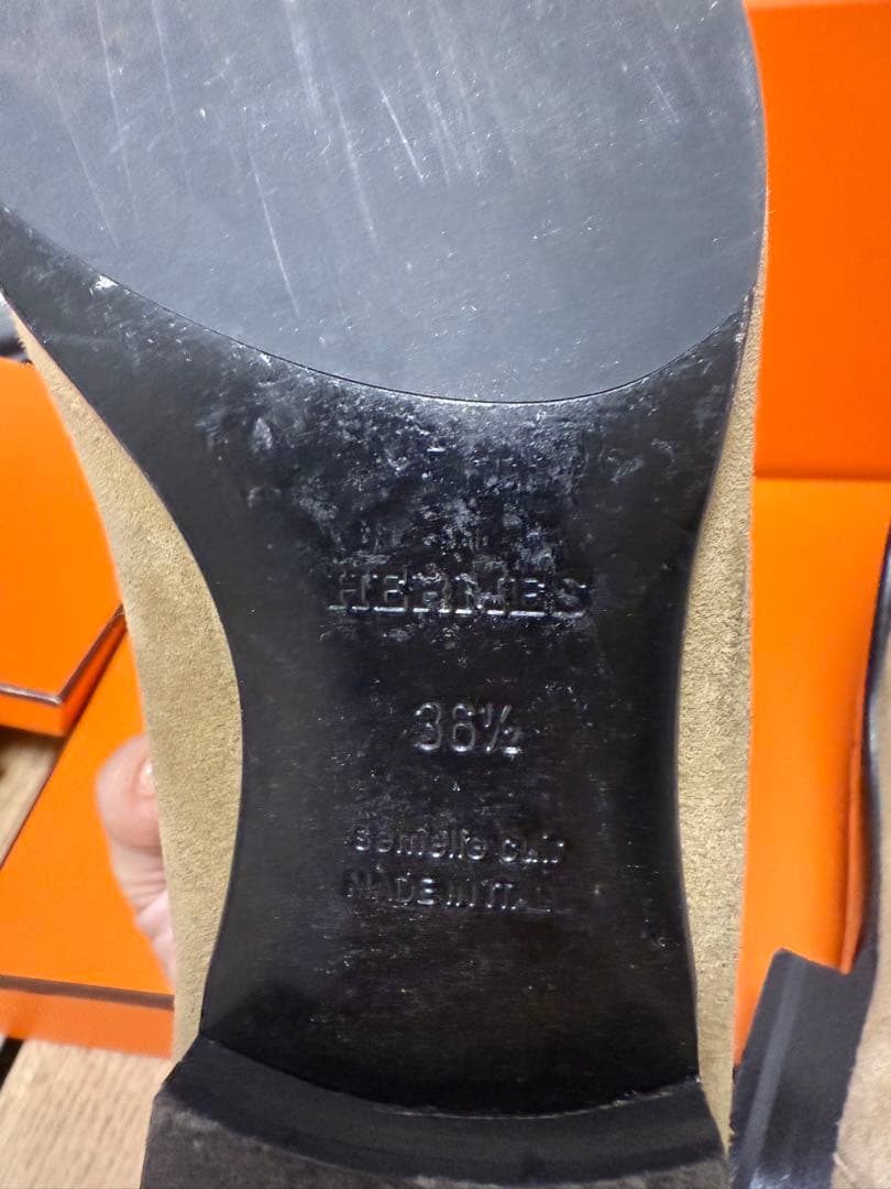 HERMES エルメス モカシン ロワイヤル フリンジ ベージュ　36 1/2