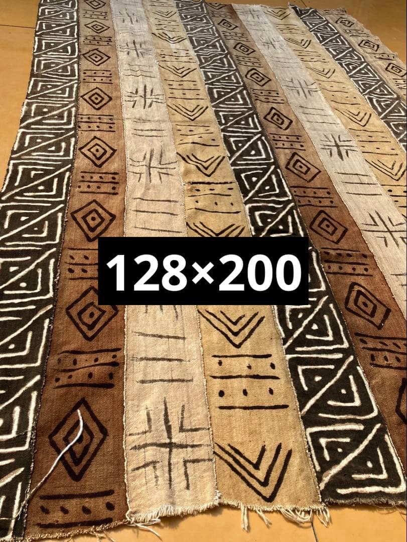 ヴィンテージ＊西アフリカ　マリ共和国の伝統ボゴラン泥染の布　128×200