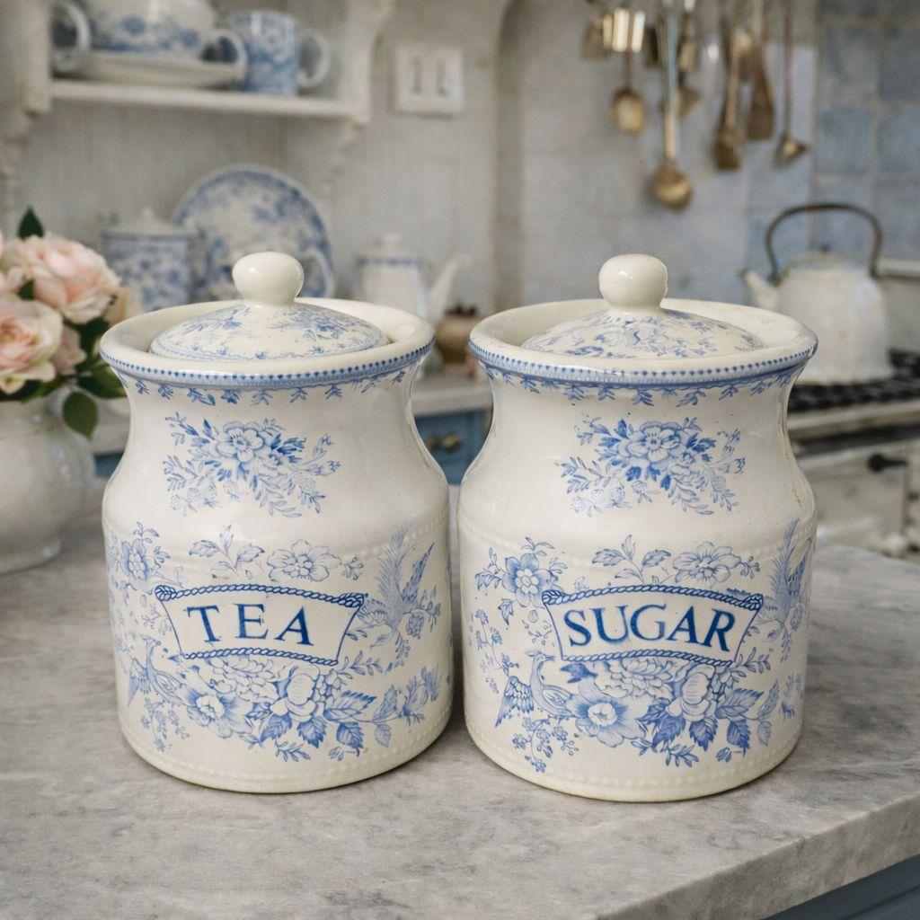 英国Burleigh バーレイ アジアティックフェザンツ 陶器キャニスター