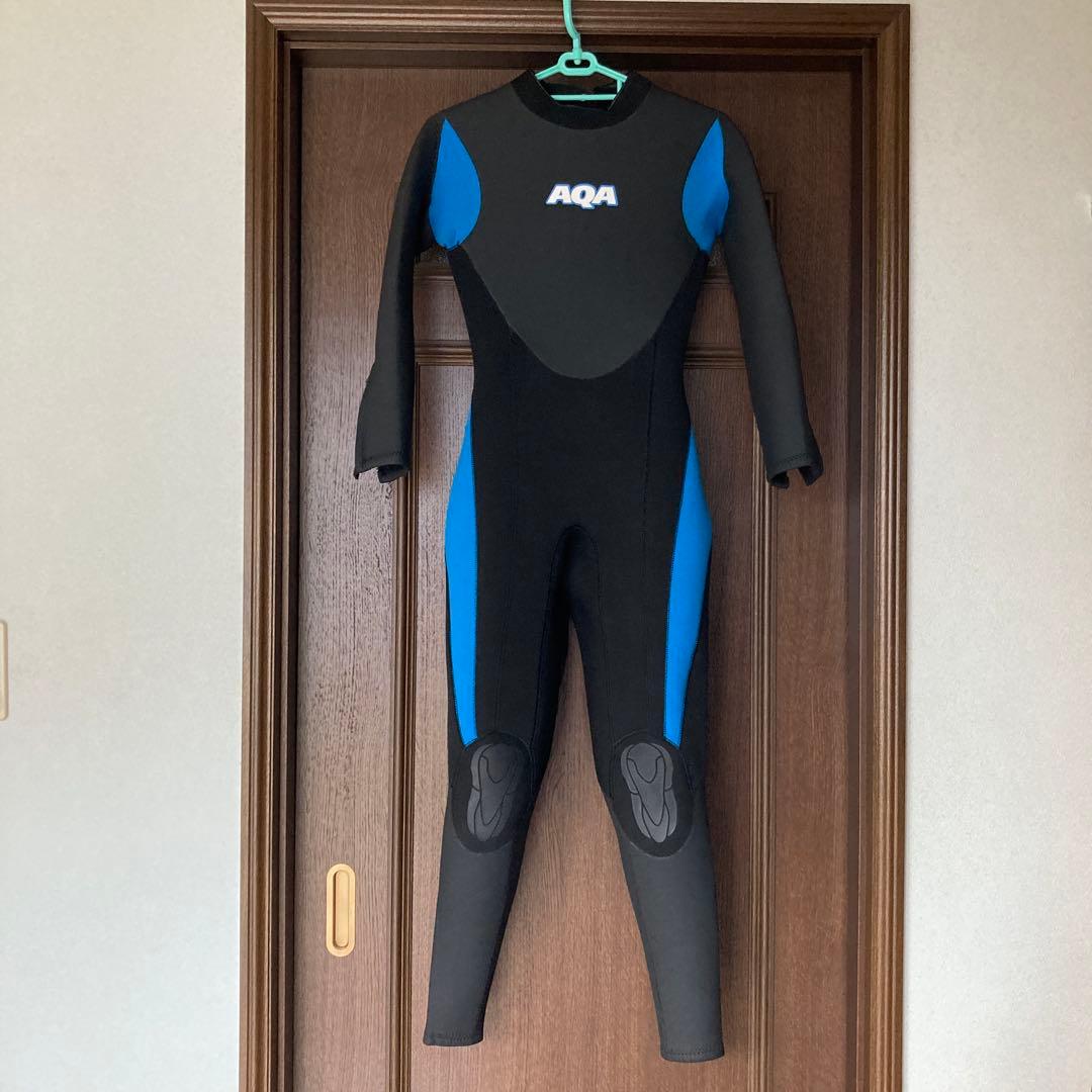 AQA キッズウェットスーツ 150CM 黒/青