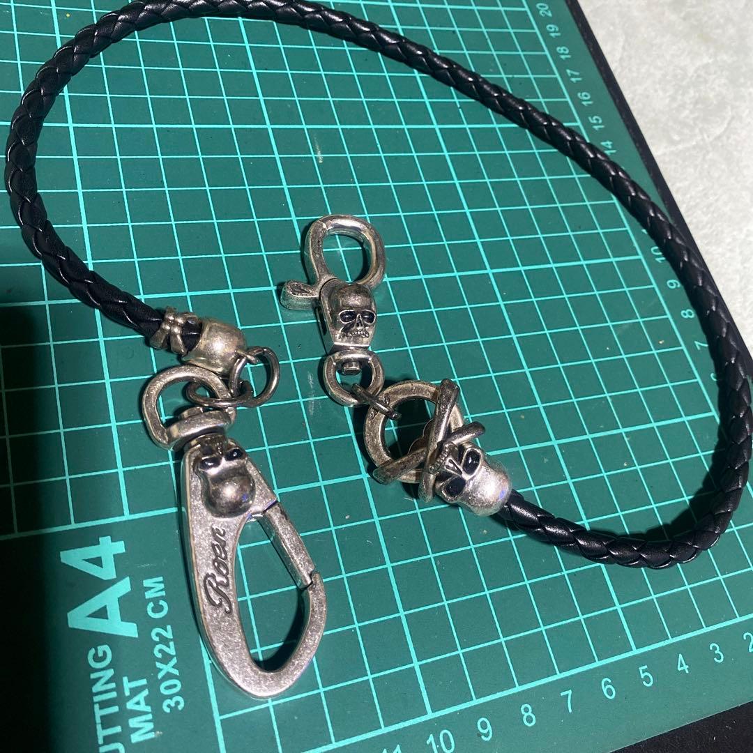 ロエン　ROEN ウォレット　スカル　フック　チェーン　レザー