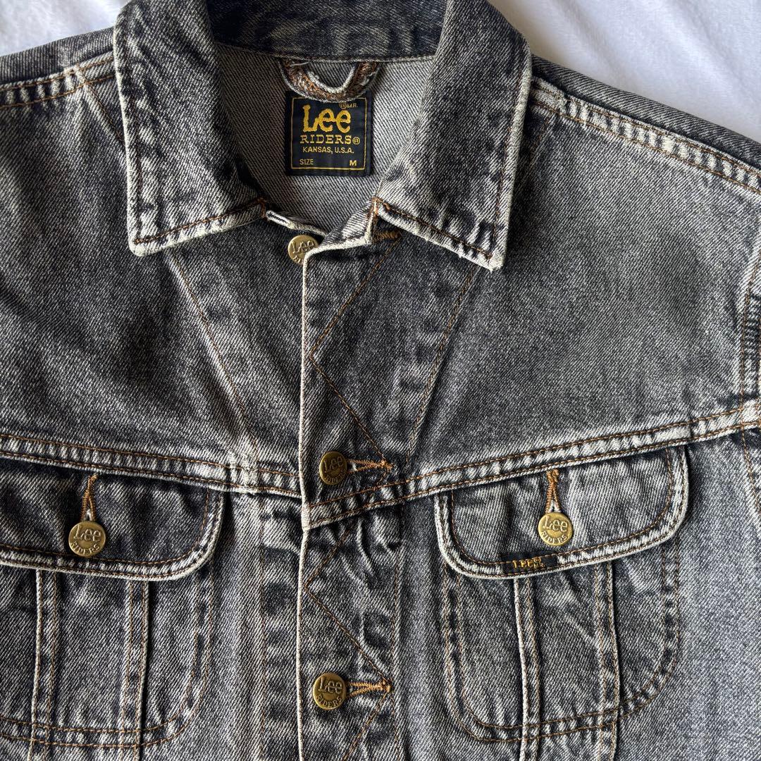 80〜90s Lee USA 先染めBlack denim jacket