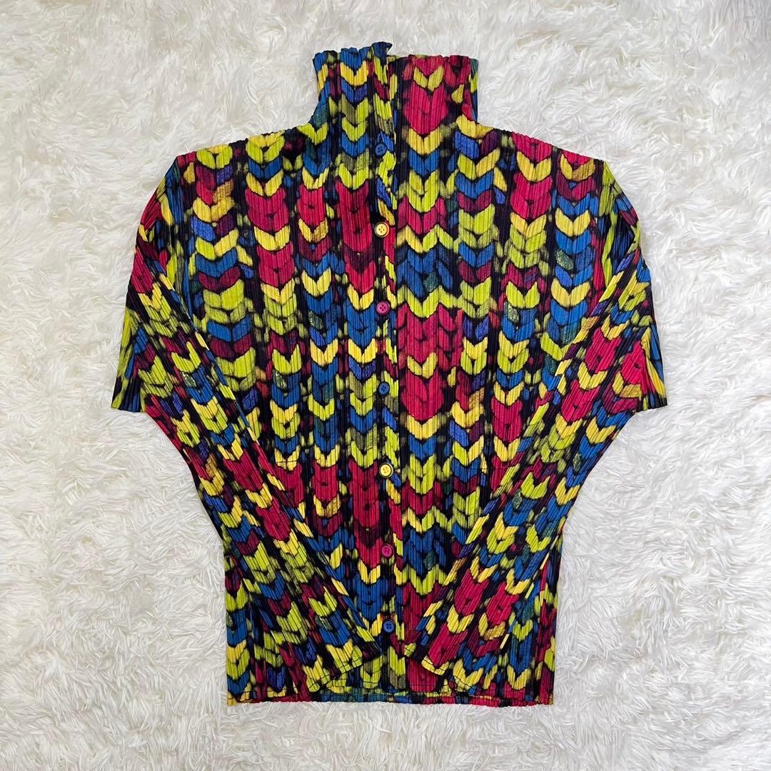 PLEATS PLEASE ISSEY MIYAKE 長袖ブラウス　マルチカラー