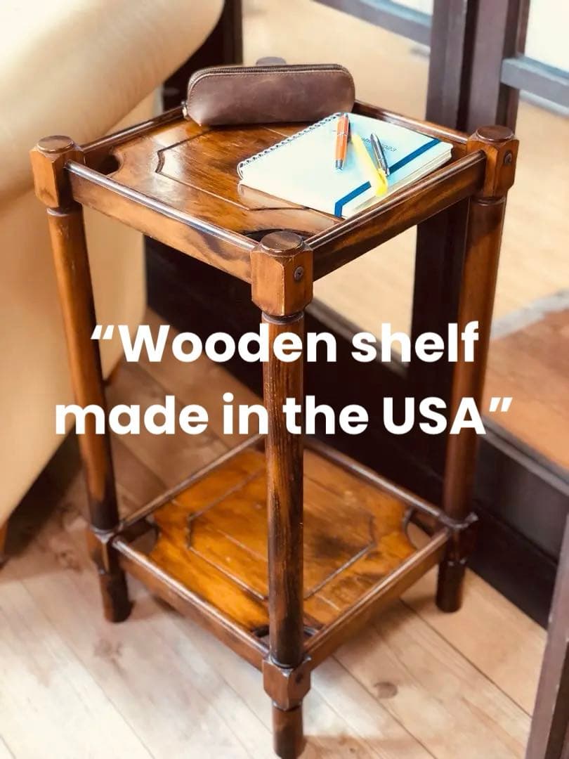 マホガニー無垢材 《 アメリカ製 ビンテージshelf 》 棚 木製 台座