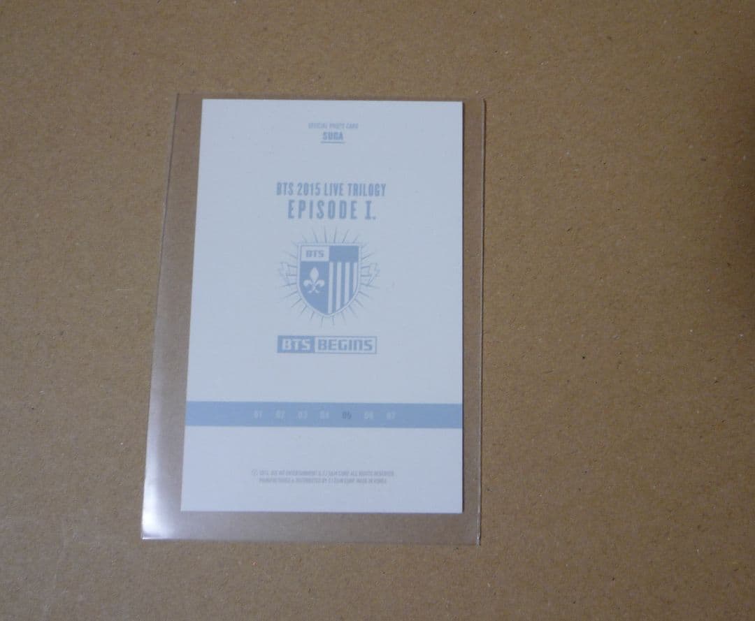 ゆりリリ BTS BEGINS ミニフォト SUGA⑤⑥ ユンギトレカ