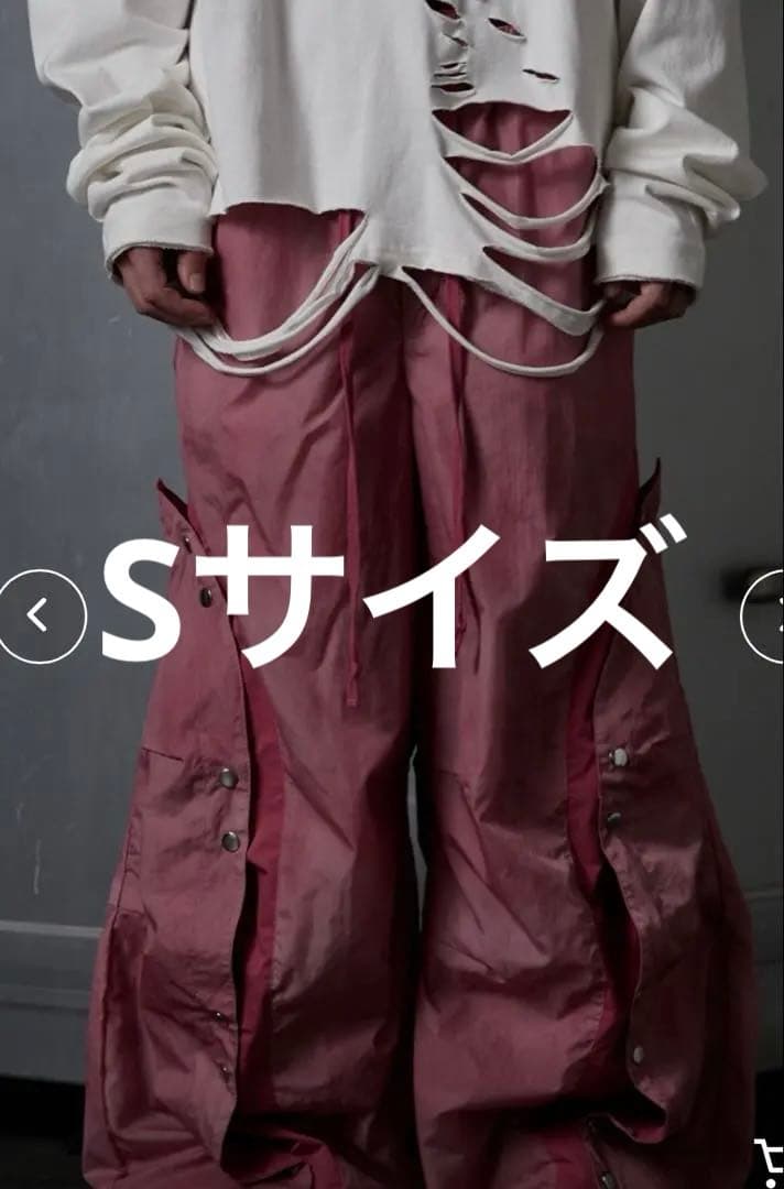 くがたち【GRANCY】グランシー　ボタンレイヤードデザインナイロンパンツ