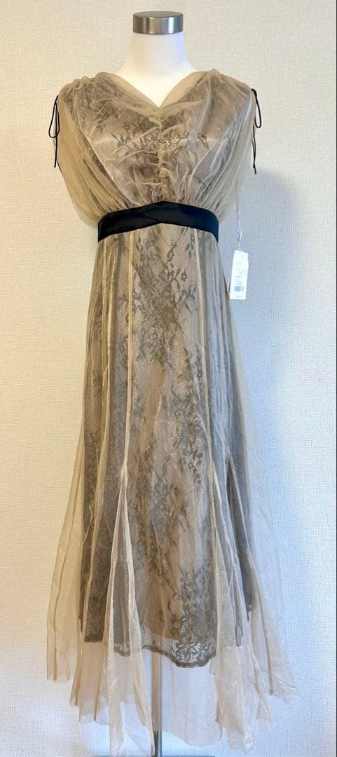 ♥パーティードレス 結婚式 お呼ばれ二次会 ノースリーブフォーマルラメチュール