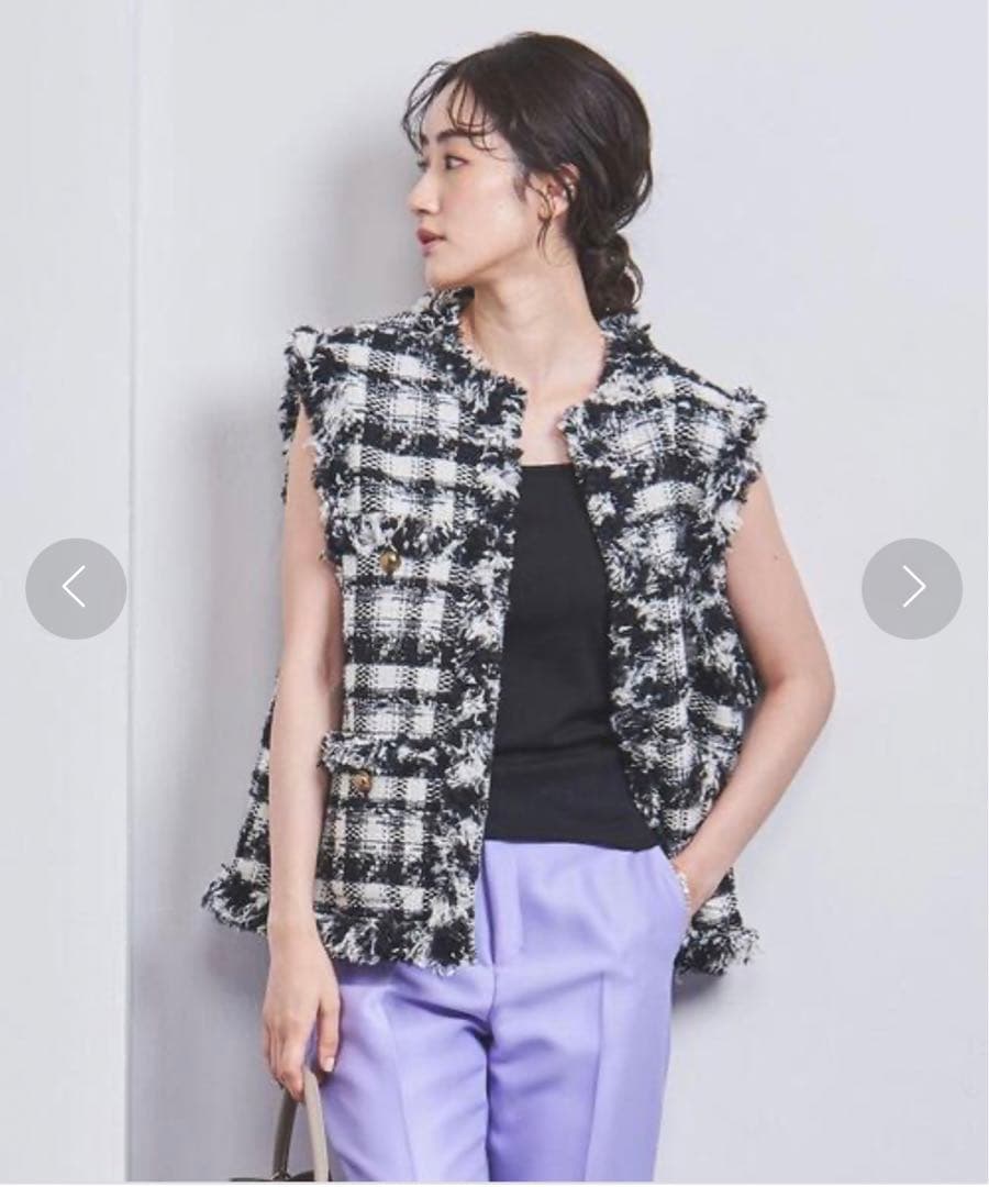 ユナイテッドアローズ　チェックツイードベスト