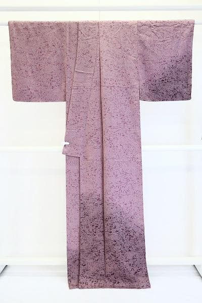 ★専用★美品 訪問着 紅藤色 縮緬地 枝葉 身丈165cm 裄丈68cm お洒落