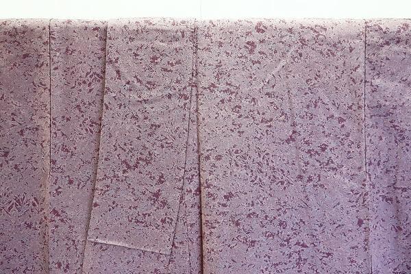 ★専用★美品 訪問着 紅藤色 縮緬地 枝葉 身丈165cm 裄丈68cm お洒落